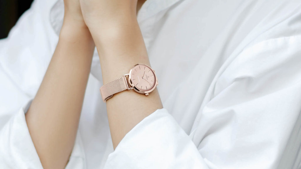 Đồng hồ Melissani Autumn nữ dây kim loại màu hồng